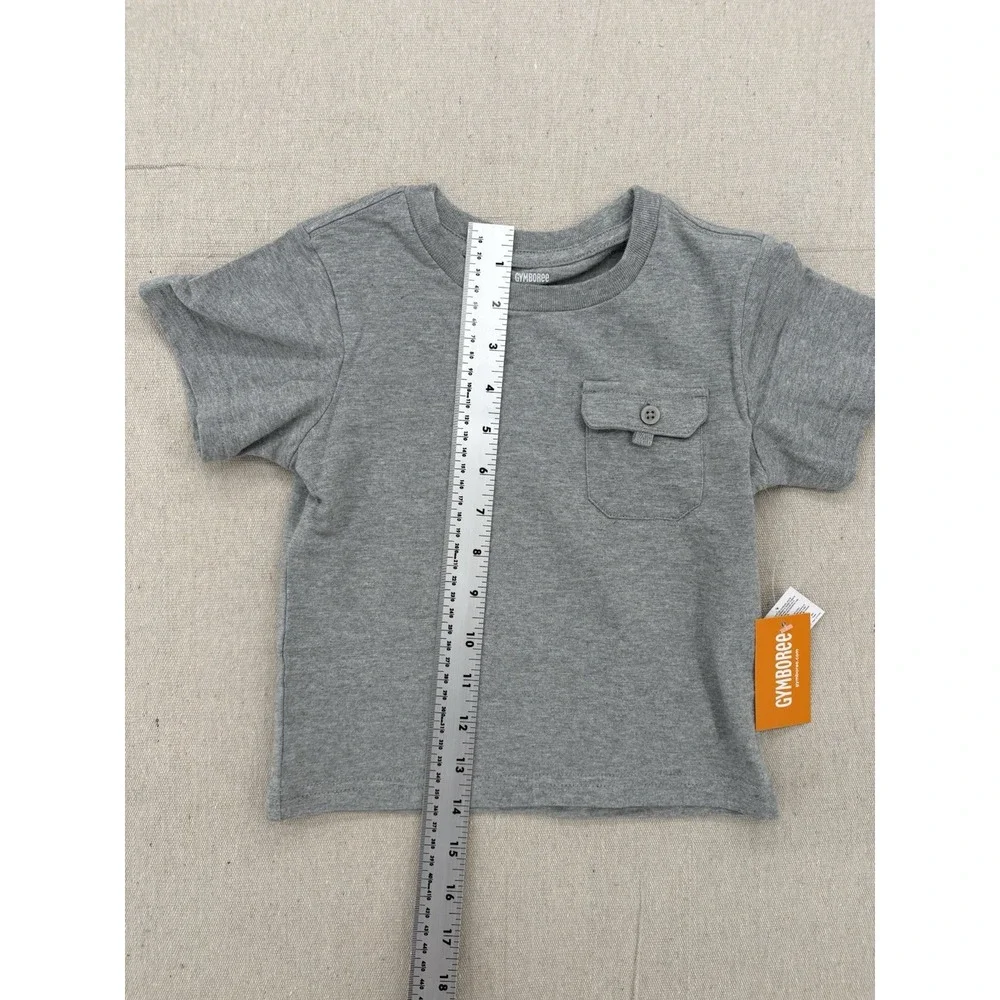 Gymboree Short Sleeve Pocket Grey Top Kids Size 2 T